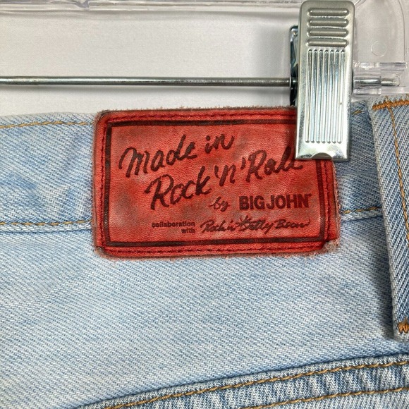 Big John x Rockin Jelly Bean Jeans Womens Sz 30 Japan Blue Cotton Ripped‎ - Picture 8 of 14